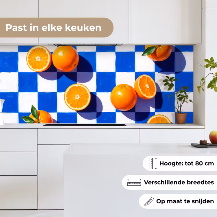 Keuken achterwand - Sinaasappel - Geruit - Eten — 4