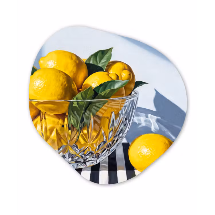 Organisch schilderij - Glas - Citroenen - Fruit - Geel — 1