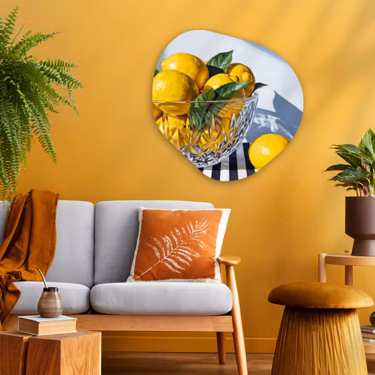 Organisch schilderij - Glas - Citroenen - Fruit - Geel — 3