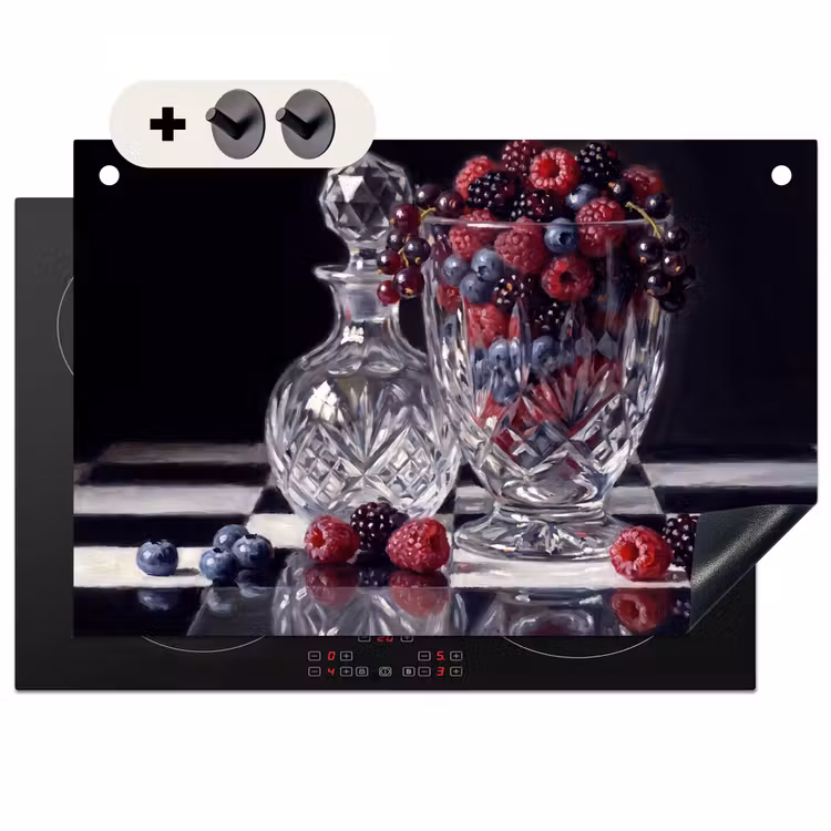 Inductie beschermer en spatscherm (2in1) - Bessen - Kristal - Stilleven — 1