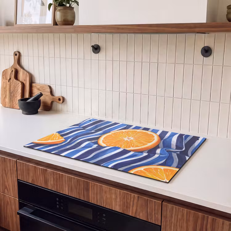 Inductie beschermer en spatscherm (2in1) - Eten - Fruit - Oranje — 3