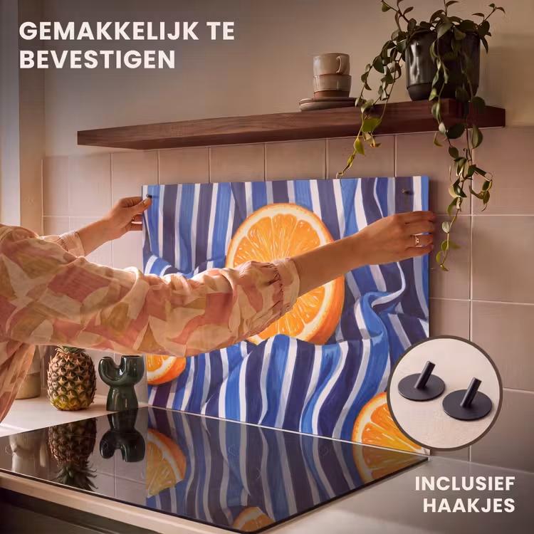 Inductie beschermer en spatscherm (2in1) - Eten - Fruit - Oranje — 7