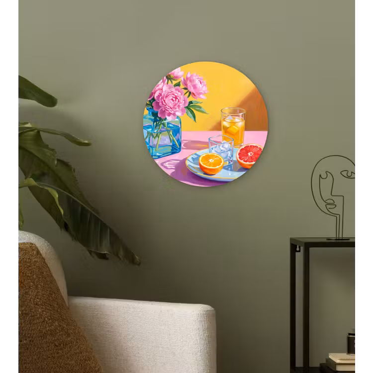 Muurcirkel - Bloemen - Roze - Modern — 3