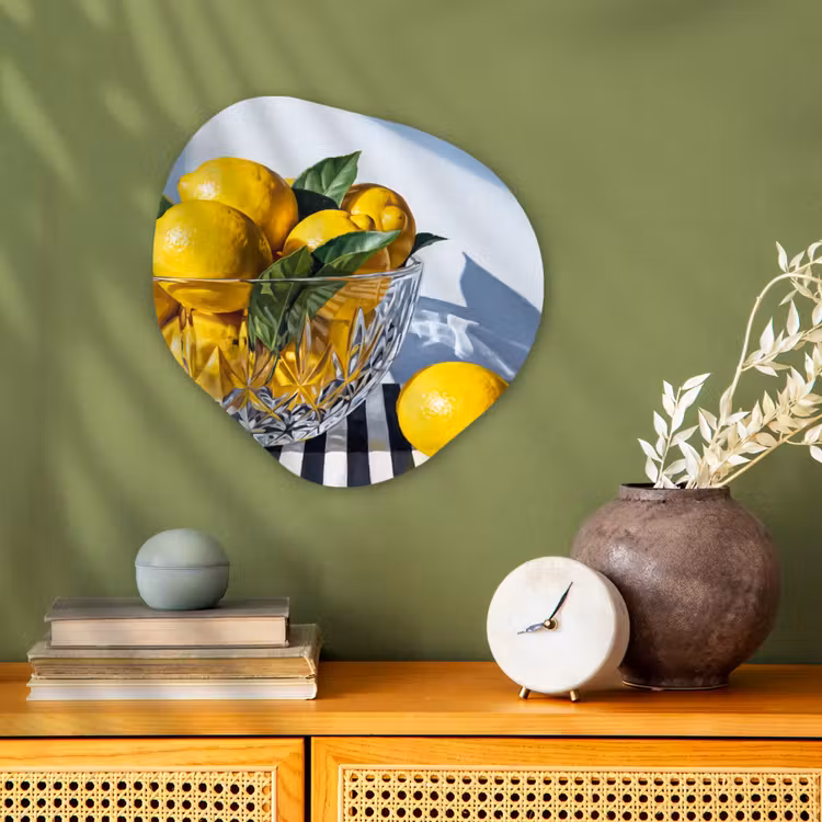 Organisch schilderij - Forex - Citroenen - Fruit - Geel — 2