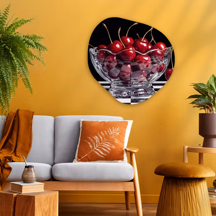 Organische schilderij - Aluminium - Eten - Kersen - Rood — 3