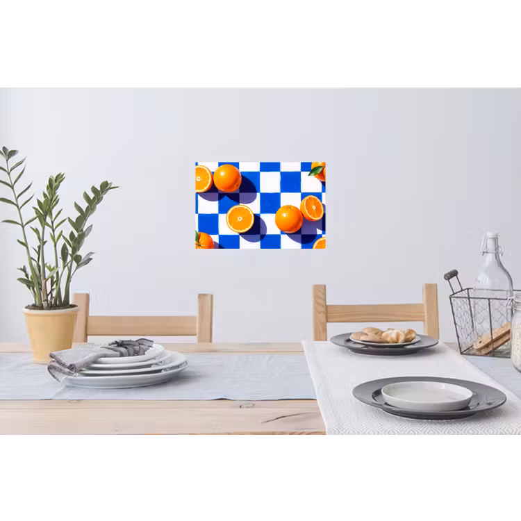 Muursticker - Sinaasappel - Geruit - Eten — 3