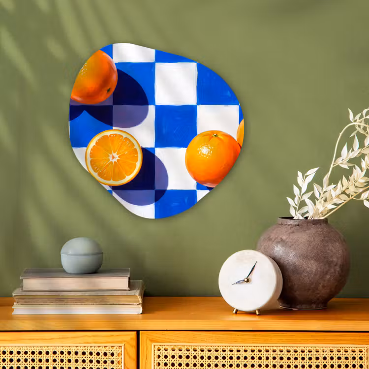 Organisch schilderij - Forex - Sinaasappel - Geruit - Eten — 2