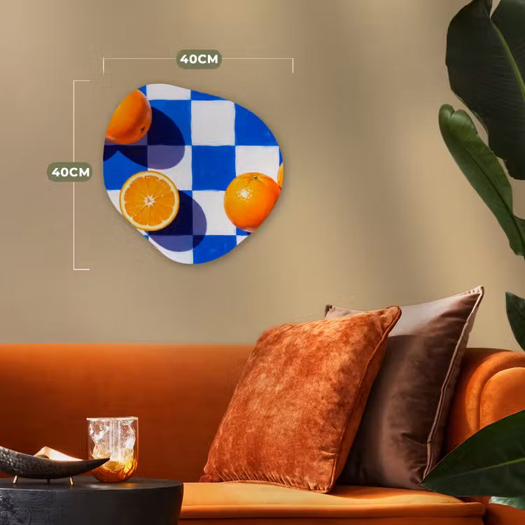 Organisch schilderij - Forex - Sinaasappel - Geruit - Eten — 4