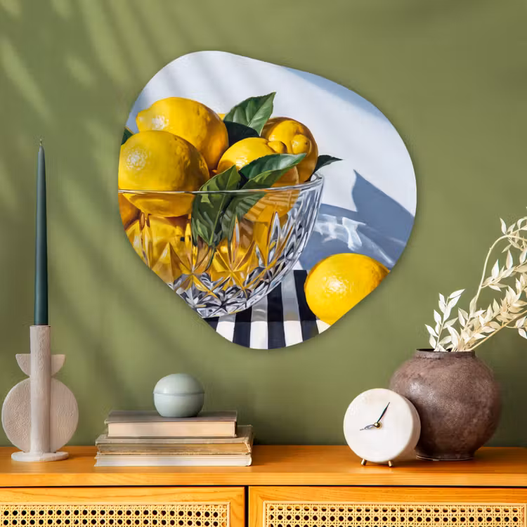 Organische schilderij - Aluminium - Citroenen - Fruit - Geel — 2