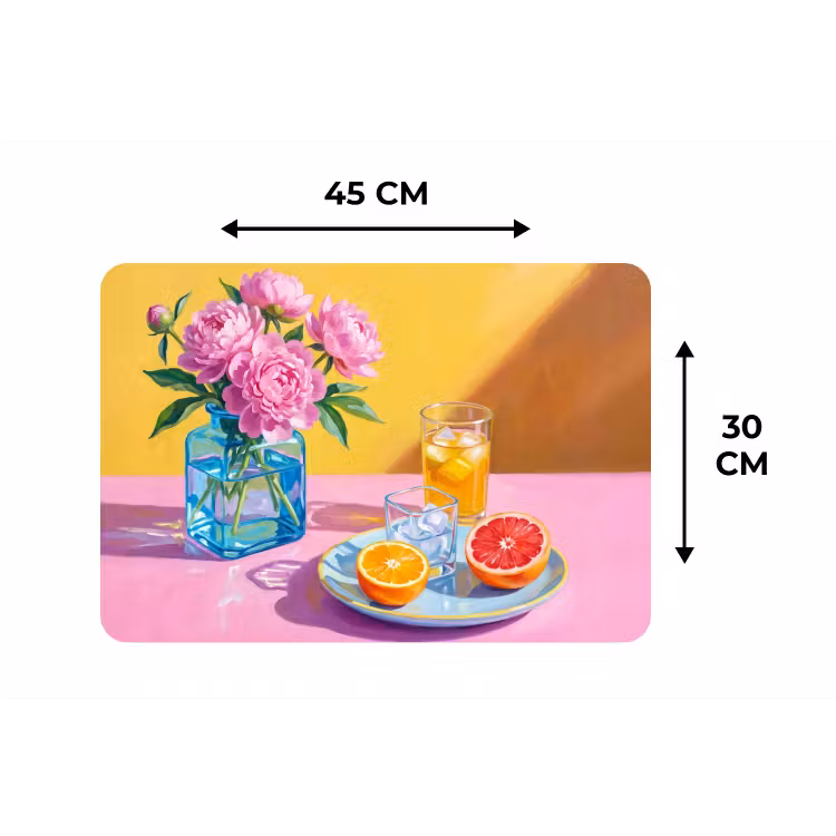 Placemat - 6 stuks - Bloemen - Roze - Modern — 3
