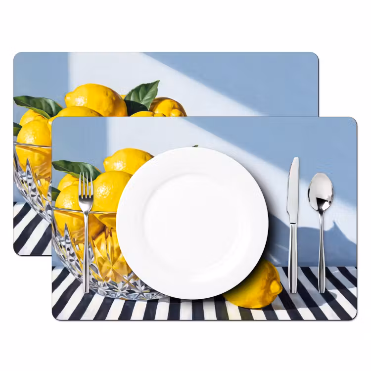 Placemat - 6 stuks - Citroenen - Fruit - Geel — 2