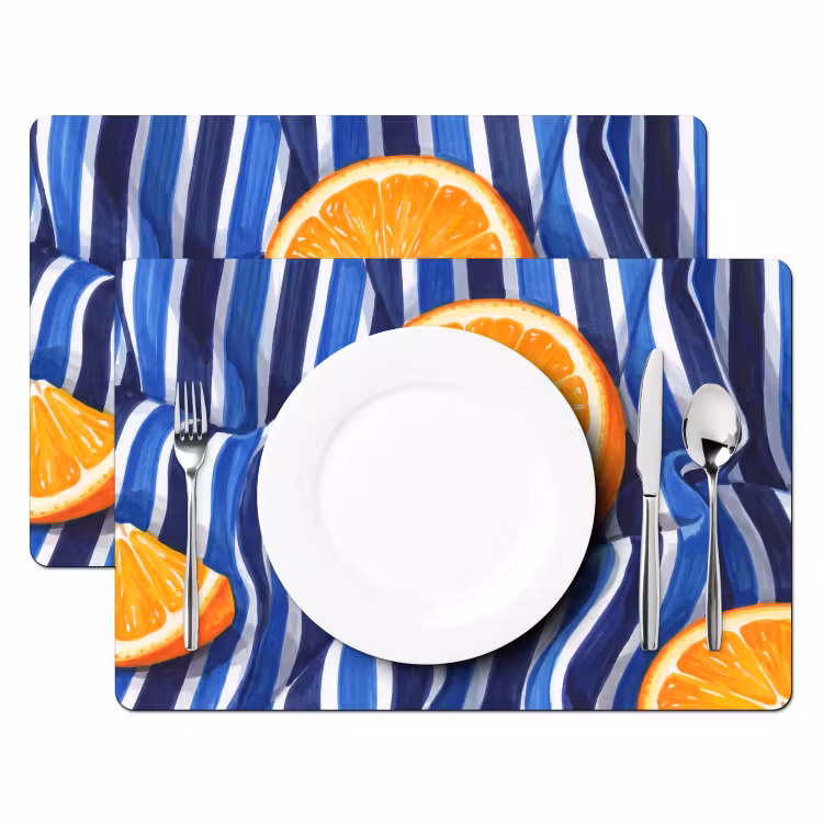 Placemat - 6 stuks - Eten - Fruit - Oranje — 2