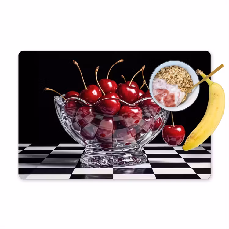 Placemat - 6 stuks - Eten - Kersen - Rood — 1