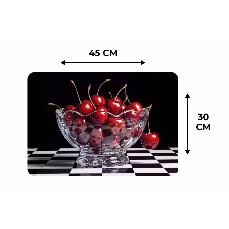 Placemat - 6 stuks - Eten - Kersen - Rood — 3