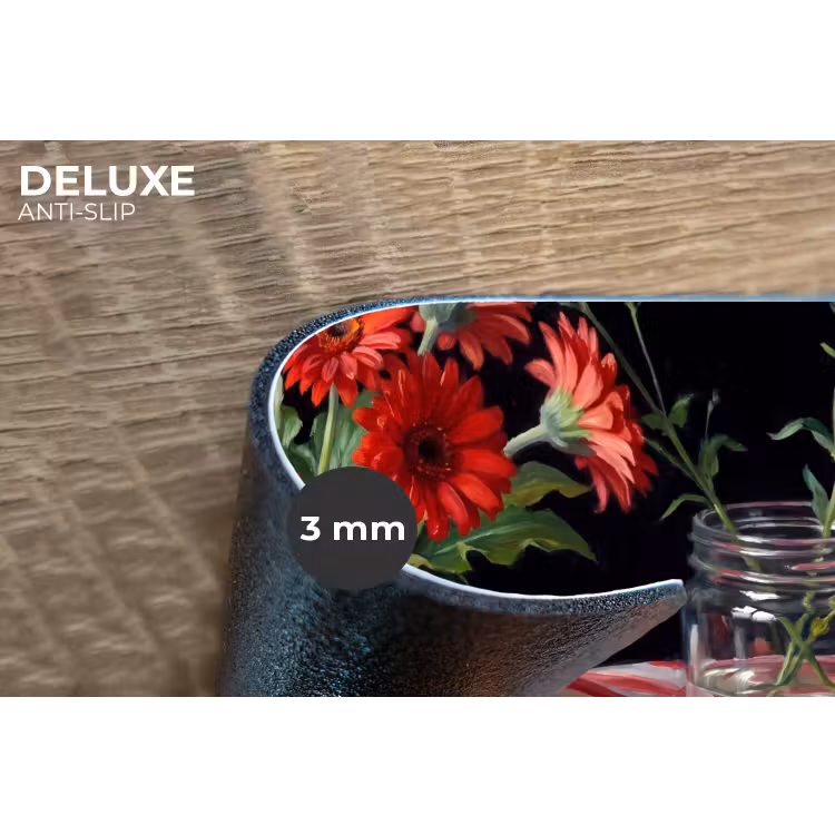 Placemat - 6 stuks - Rode bloemen - Vaas — 4