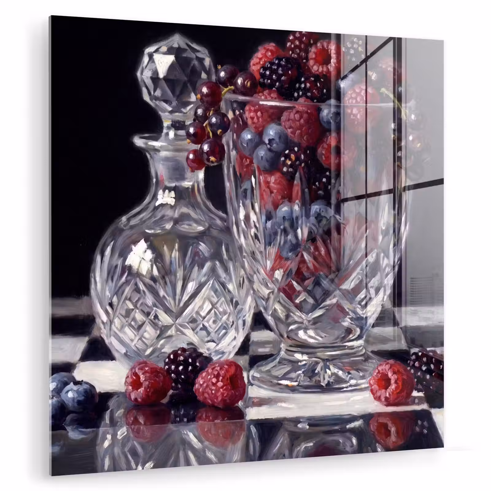 Glas schilderij - Bessen - Kristal - Stilleven — 1