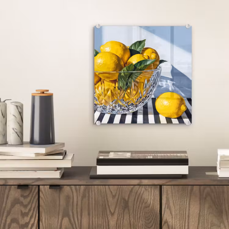 Glas schilderij - Citroenen - Fruit - Geel — 2