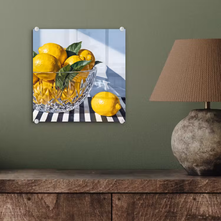 Glas schilderij - Citroenen - Fruit - Geel — 4