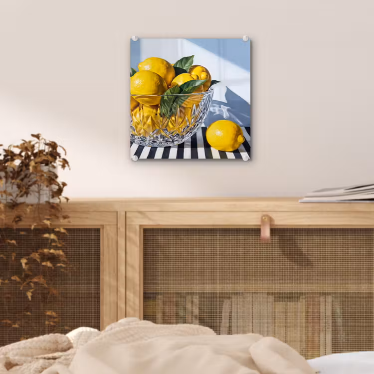 Glas schilderij - Citroenen - Fruit - Geel — 5
