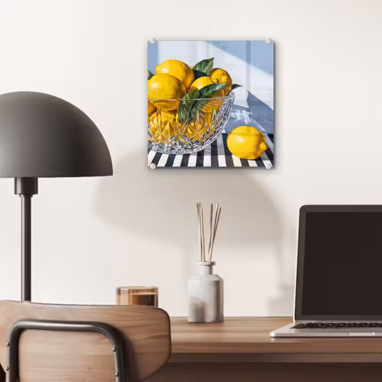Glas schilderij - Citroenen - Fruit - Geel — 7