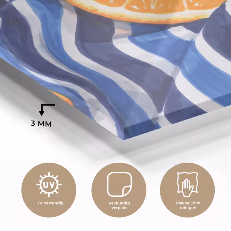 Glas schilderij - Eten - Fruit - Oranje — 3
