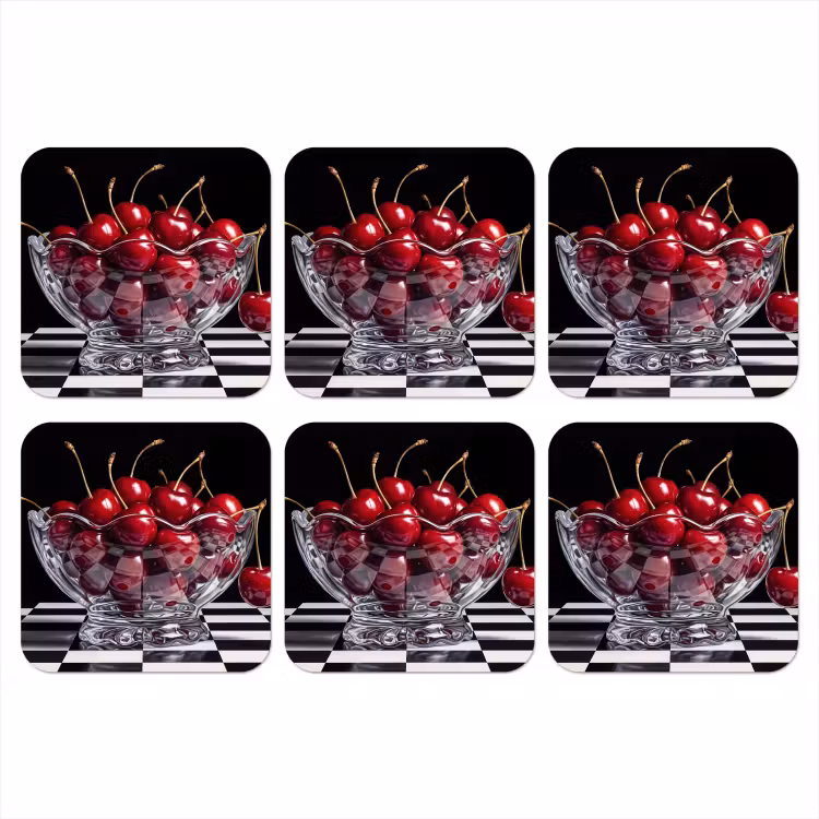 Onderzetter - Eten - Kersen - Rood — 1