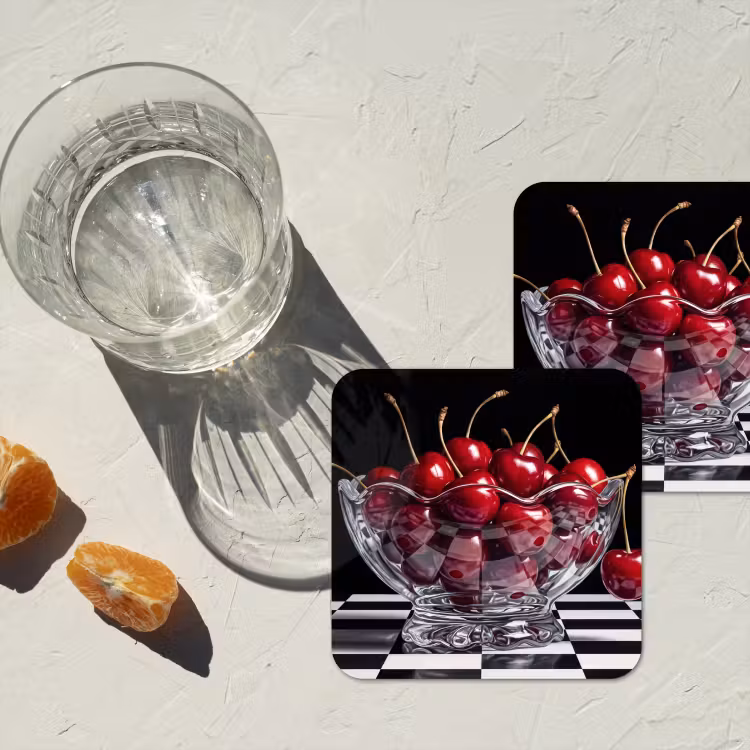Onderzetter - Eten - Kersen - Rood — 2