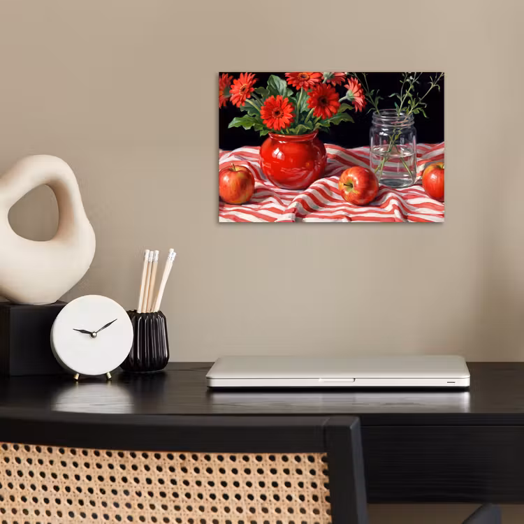 Poster - Rode bloemen - Vaas — 2