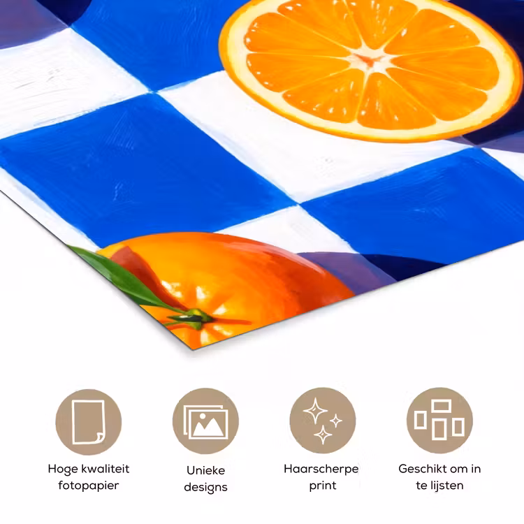Poster - Sinaasappel - Geruit - Eten — 5