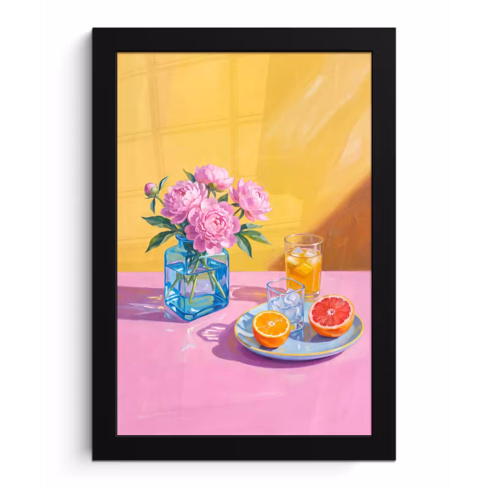 Poster met lijst - Bloemen - Roze - Modern — 1