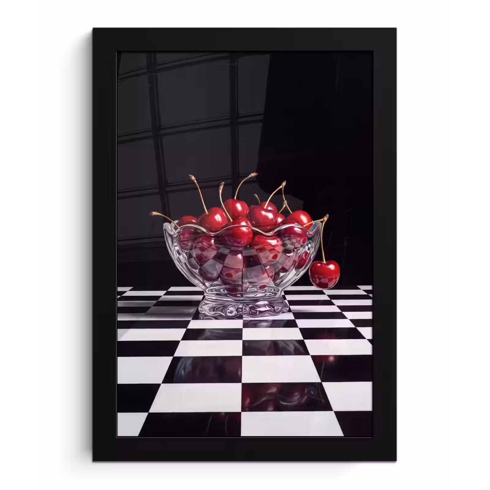 Poster met lijst - Eten - Kersen - Rood — 1