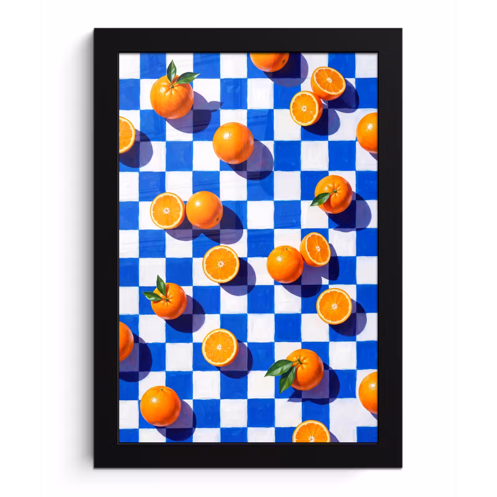 Poster met lijst - Sinaasappel - Geruit - Eten — 1