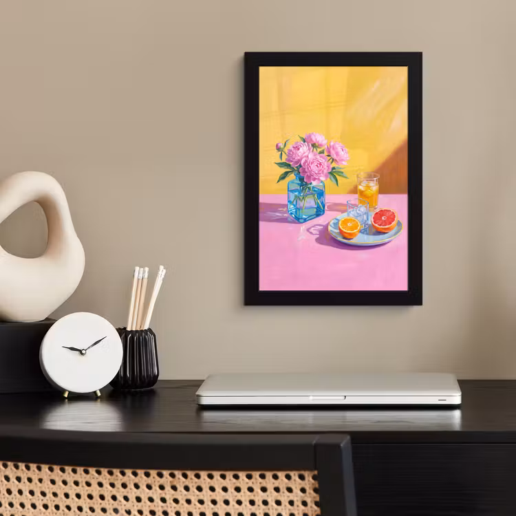 Poster met lijst - Bloemen - Roze - Modern — 2