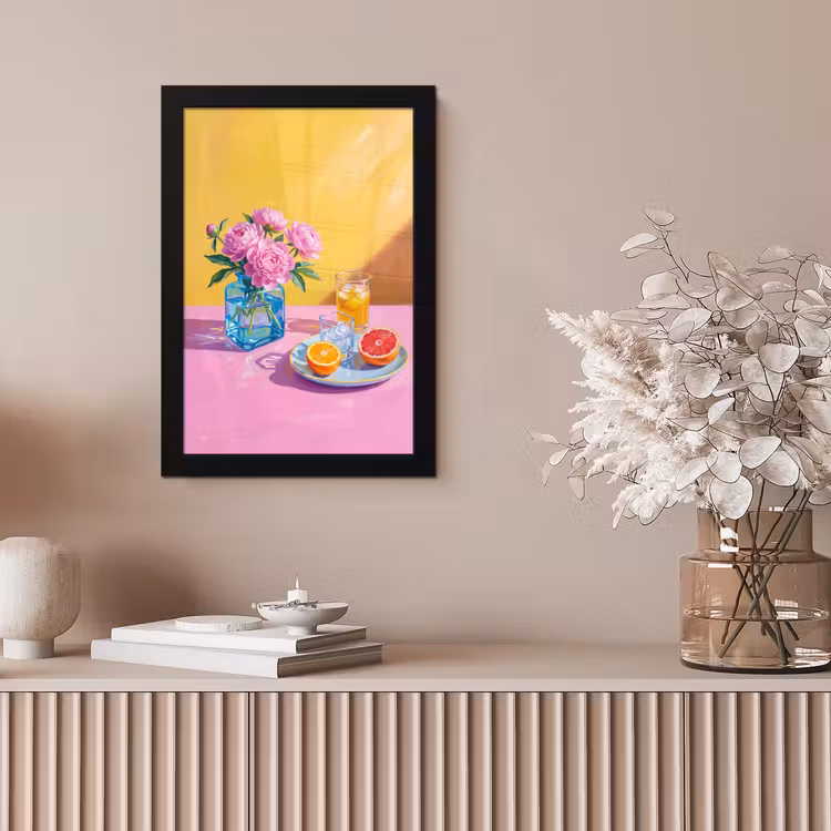 Poster met lijst - Bloemen - Roze - Modern — 5