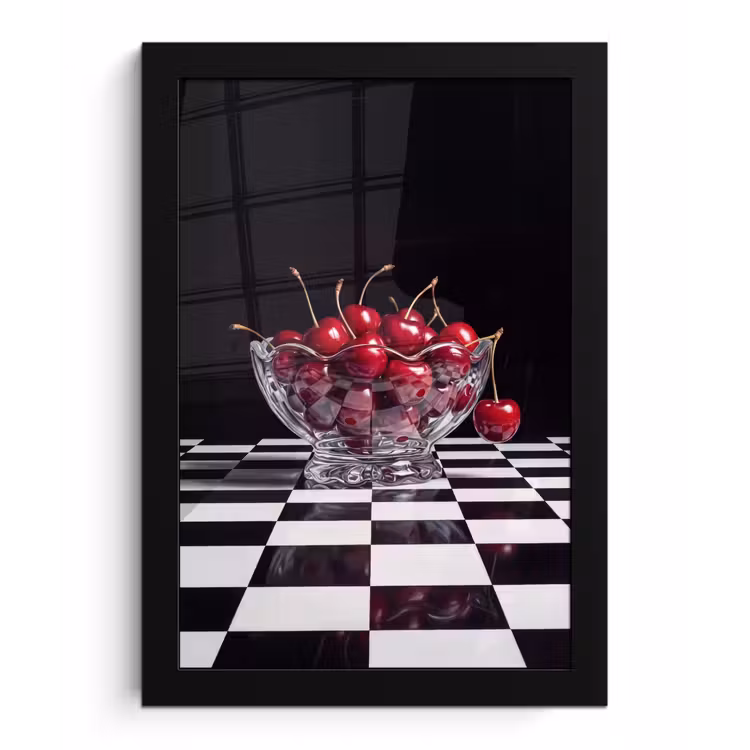 Poster met lijst - Eten - Kersen - Rood — 1