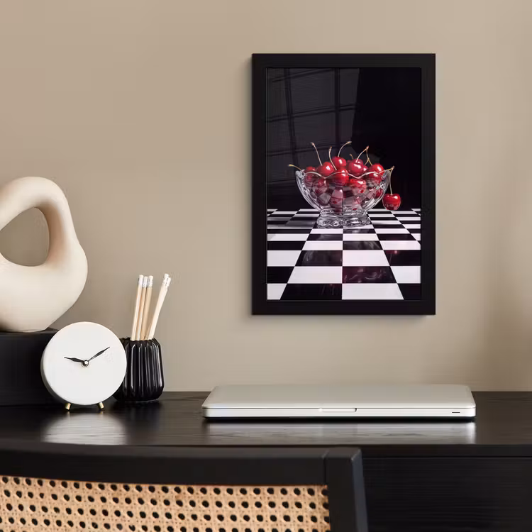 Poster met lijst - Eten - Kersen - Rood — 2