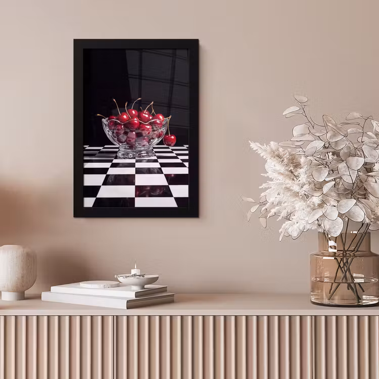 Poster met lijst - Eten - Kersen - Rood — 5