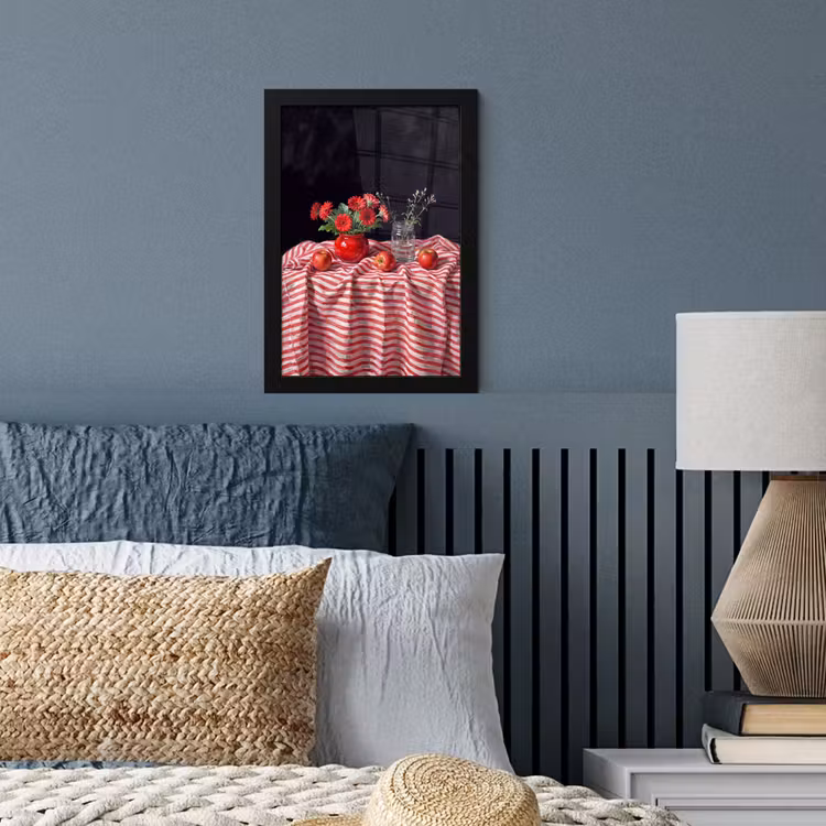 Poster met lijst - Rode bloemen - Vaas — 3