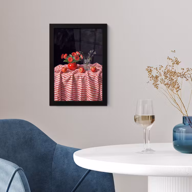 Poster met lijst - Rode bloemen - Vaas — 4