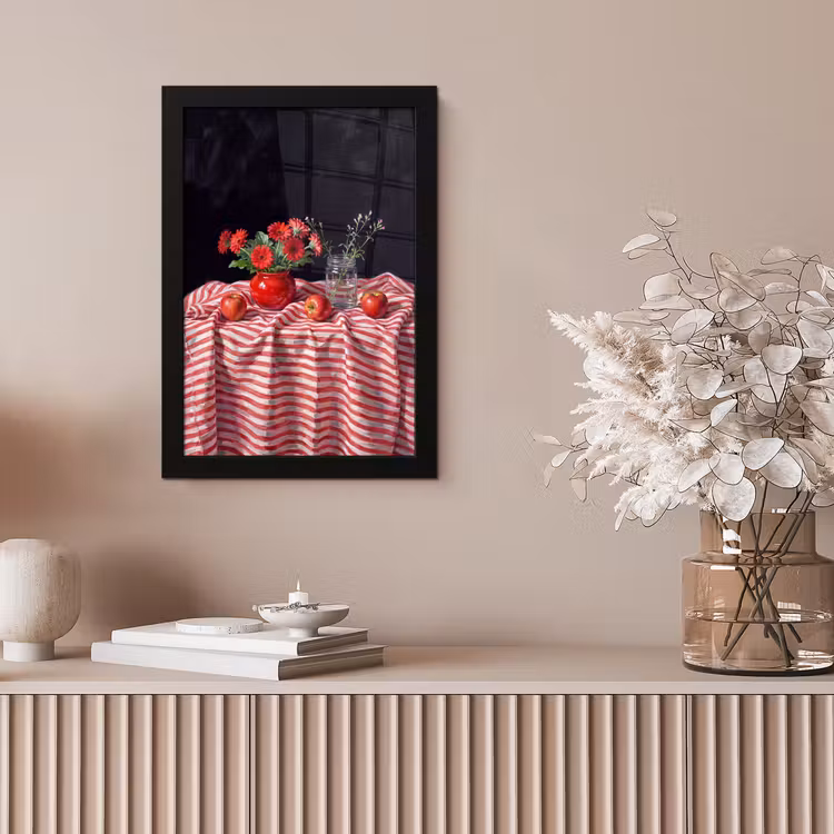 Poster met lijst - Rode bloemen - Vaas — 5