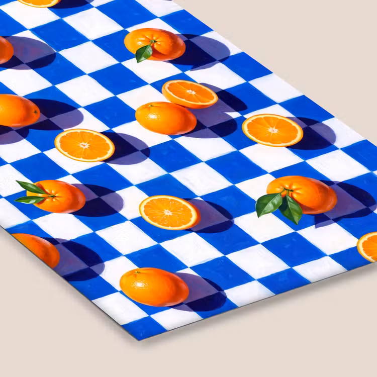 Poster met lijst - Sinaasappel - Geruit - Eten — 7
