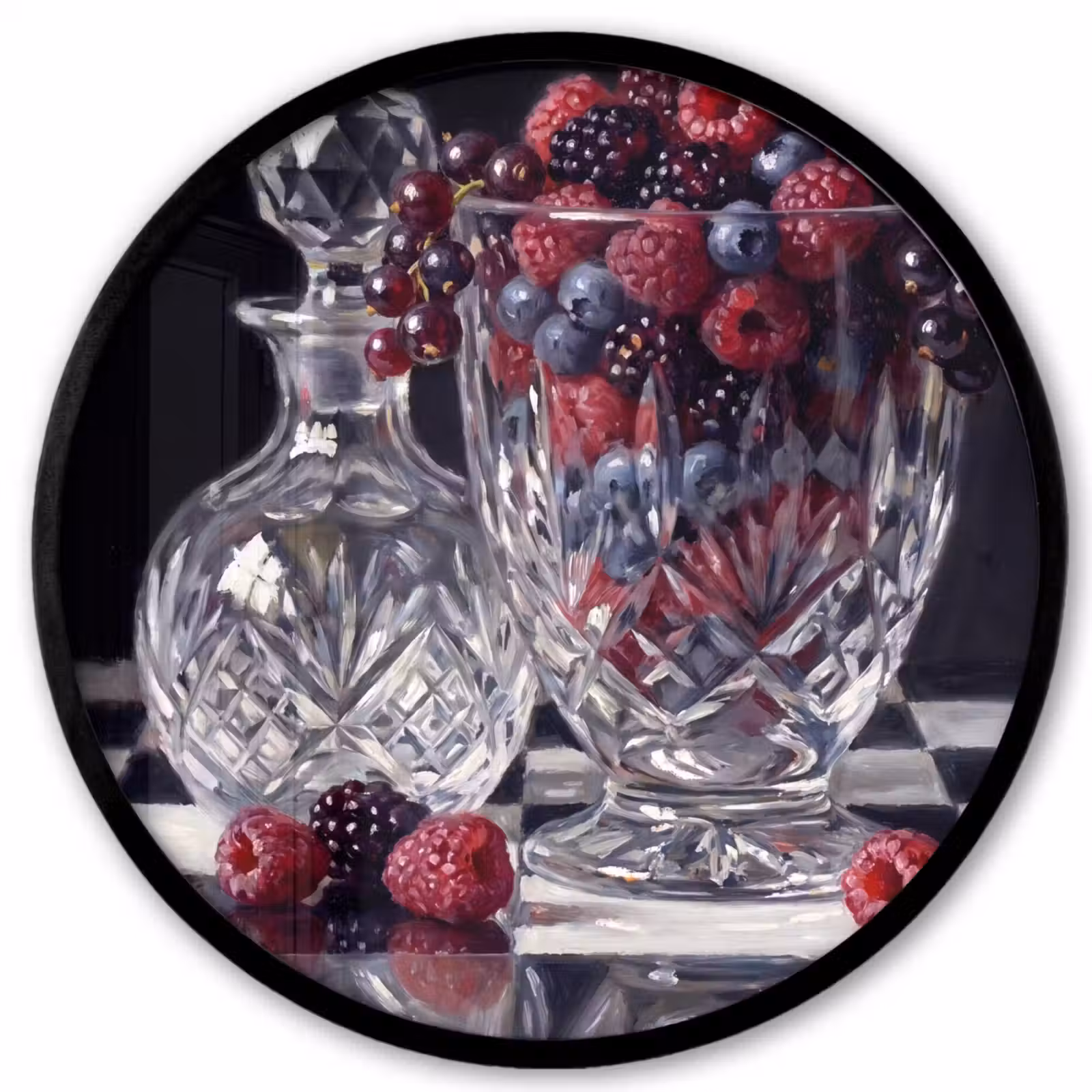 Ronde fotolijst - Bessen - Kristal - Stilleven — 1