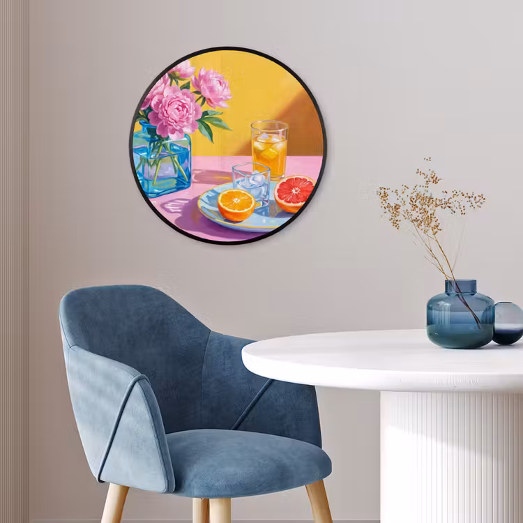 Ronde fotolijst - Bloemen - Roze - Modern — 4
