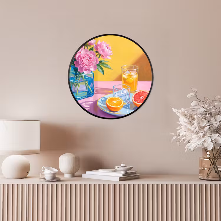 Ronde fotolijst - Bloemen - Roze - Modern — 5