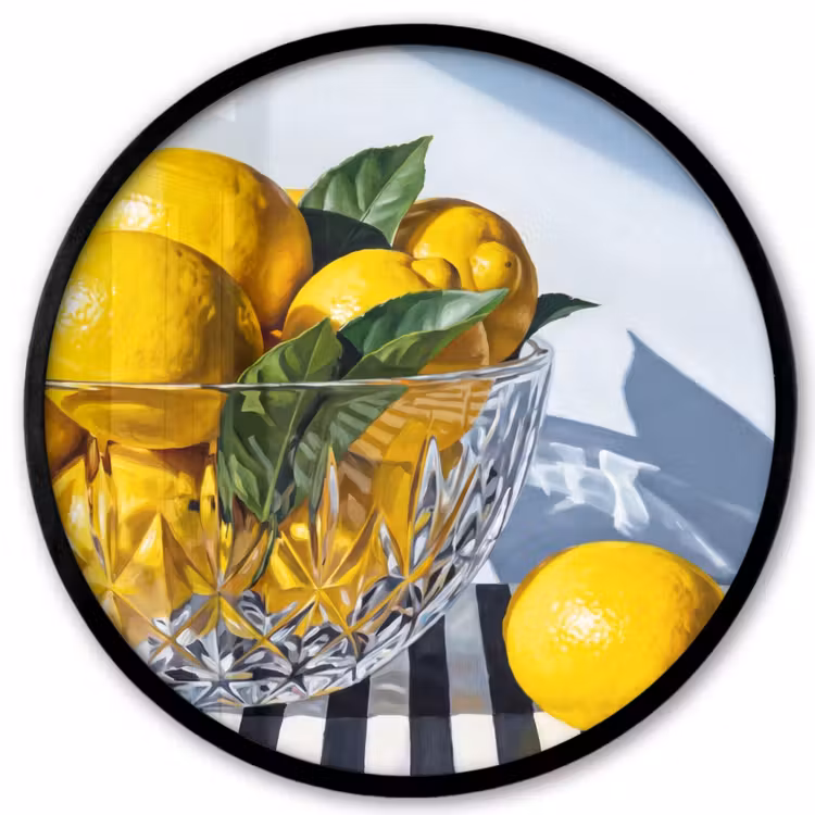 Ronde fotolijst - Citroenen - Fruit - Geel — 1
