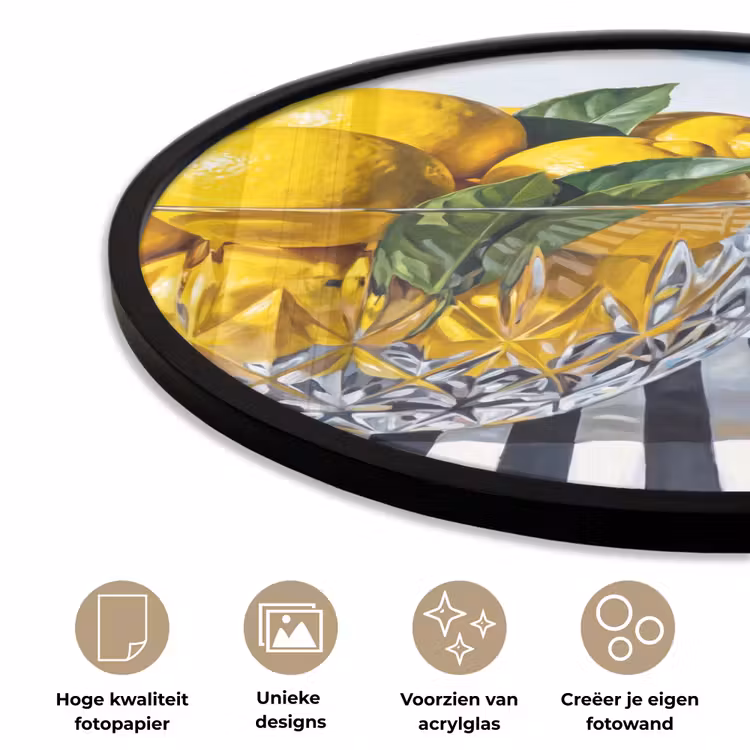 Ronde fotolijst - Citroenen - Fruit - Geel — 2