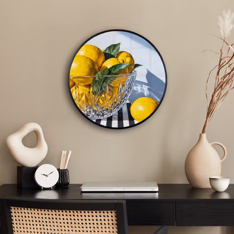 Ronde fotolijst - Citroenen - Fruit - Geel — 3
