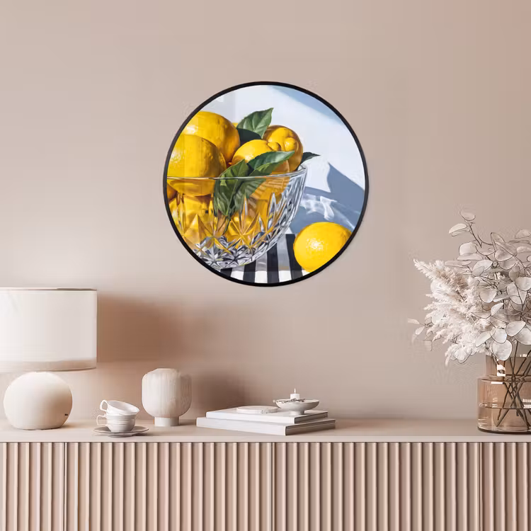 Ronde fotolijst - Citroenen - Fruit - Geel — 5
