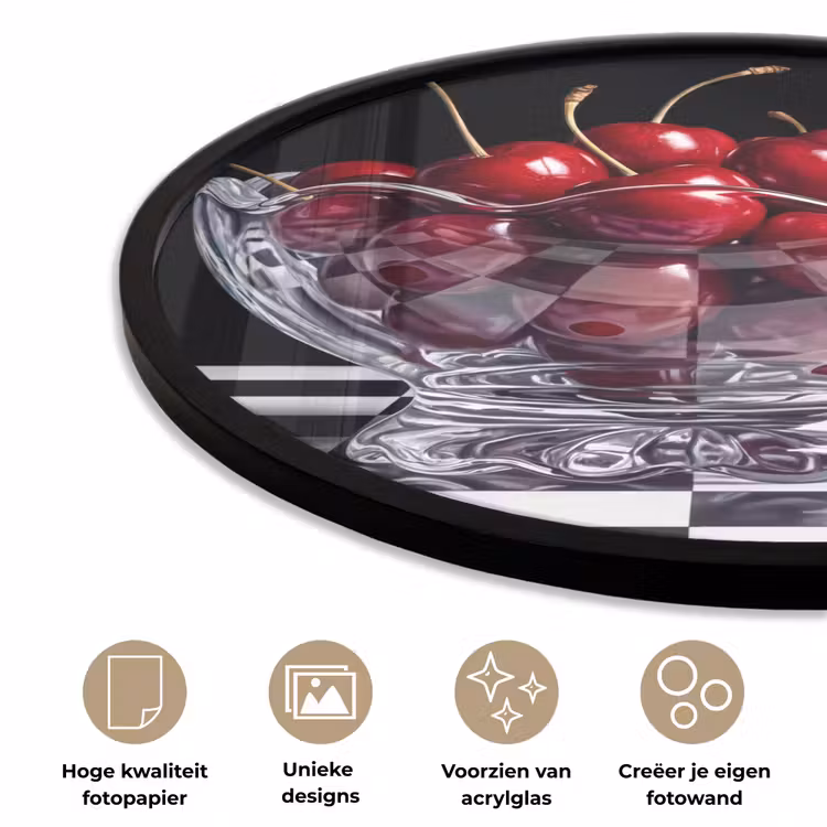 Ronde fotolijst - Eten - Kersen - Rood — 2