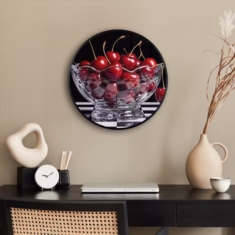 Ronde fotolijst - Eten - Kersen - Rood — 3